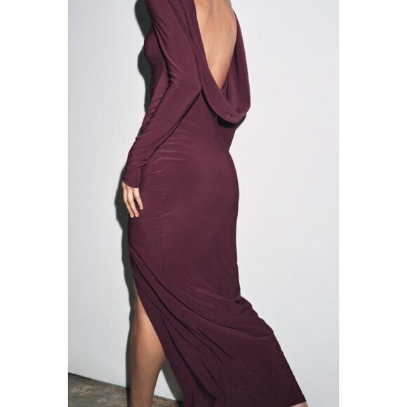 ZARA DRAPED OPEN-BACK DRESS - Picture 4 of 8
